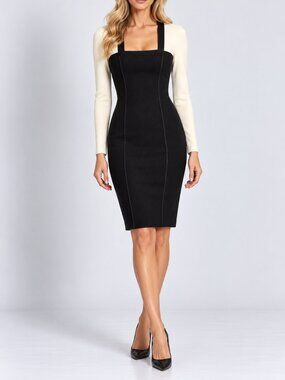 Narciso Rodriguez Pencil Bodycon Midi Dress Wool Silk SZ 48 IT NWT